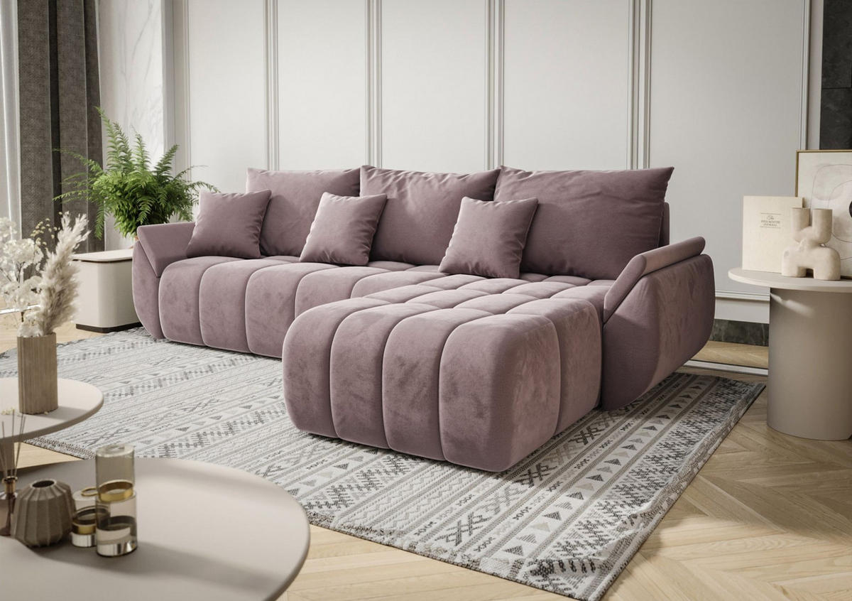ECKSOFA Osaka - Flieder, Holzwerkstoff/Textil (280/185cm) - Fun Möbel