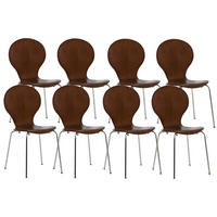 BESUCHERSTUHL 8er Set Holz braun - Braun, Holz/Metall (43/86/45cm) - CLP