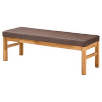 SITZBANK Danny 130x49x50 Massivholz Wildeiche geölt Polster Braun - Wildeiche/Braun, Holz (130/50/49cm) - 58aufmkessel
