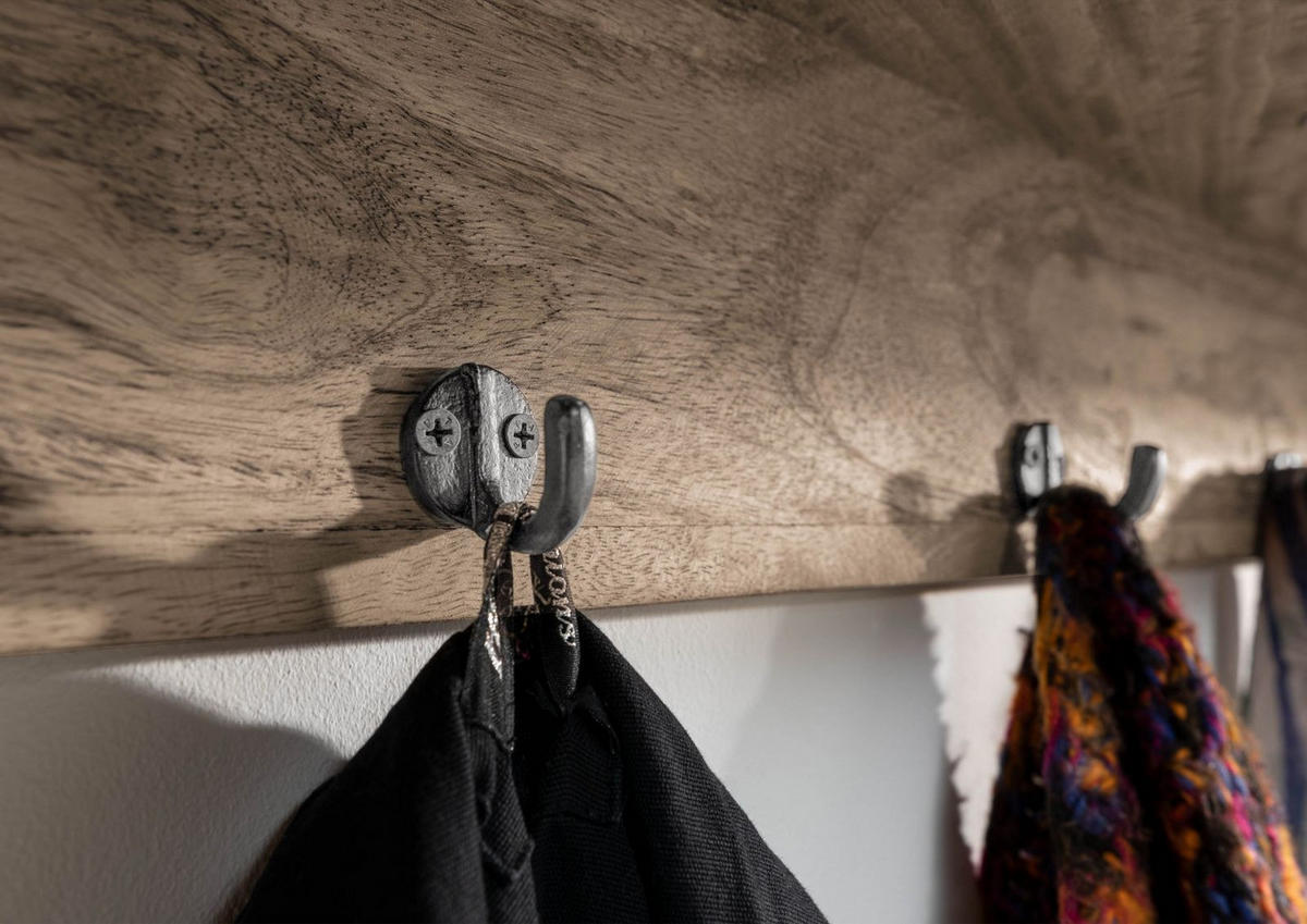 WANDGARDEROBE Mango 115x30x45 whitewash lackiert RAILWAY #359 - Beige, Holz (115/45/30cm) - Massivmoebel24