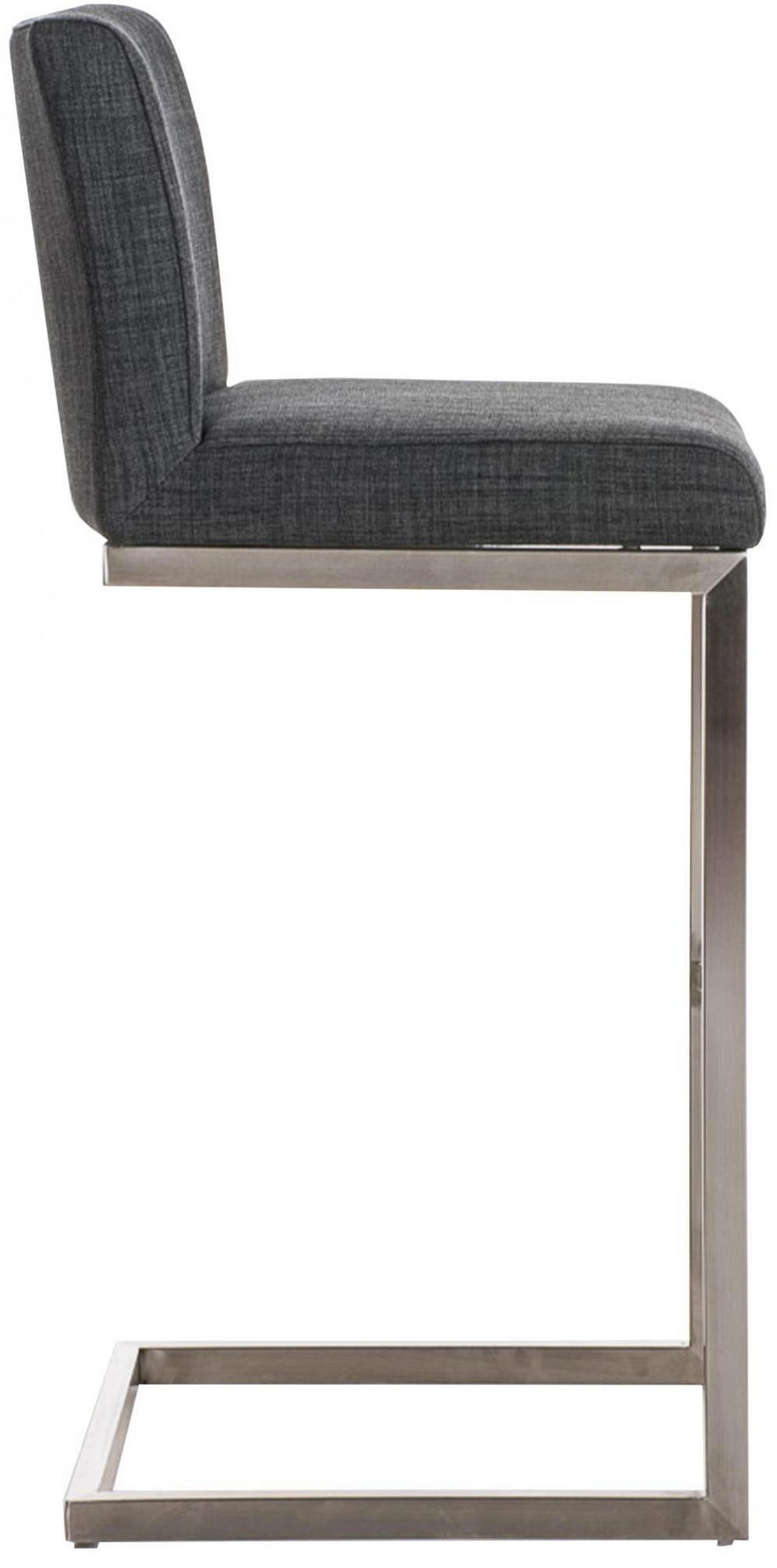 BARHOCKER Stoff Dunkelgrau - Chromfarben/Dunkelgrau, Textil/Metall (42/104/48cm) - CLP