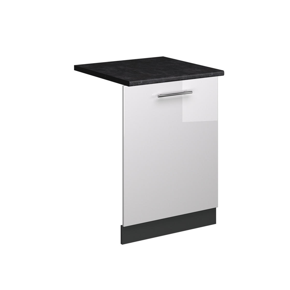 GESCHIRRSPÜLBLENDE Fame-Line Weiß Hochglanz 60 cm , AP Anthrazit - Weiß Hochglanz/Anthrazit, Holzwerkstoff (60/81.8/1.6cm) - Vicco