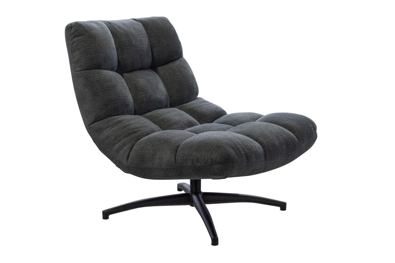 DREHSESSEL Neapel, Webstoff, Dunkelgrau - Dunkelgrau, Textil (93/87/75cm) - dasmöbelwerk
