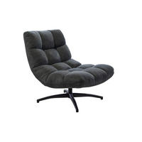 DREHSESSEL Neapel, Webstoff, Dunkelgrau - Dunkelgrau, Textil (93/87/75cm) - dasmöbelwerk