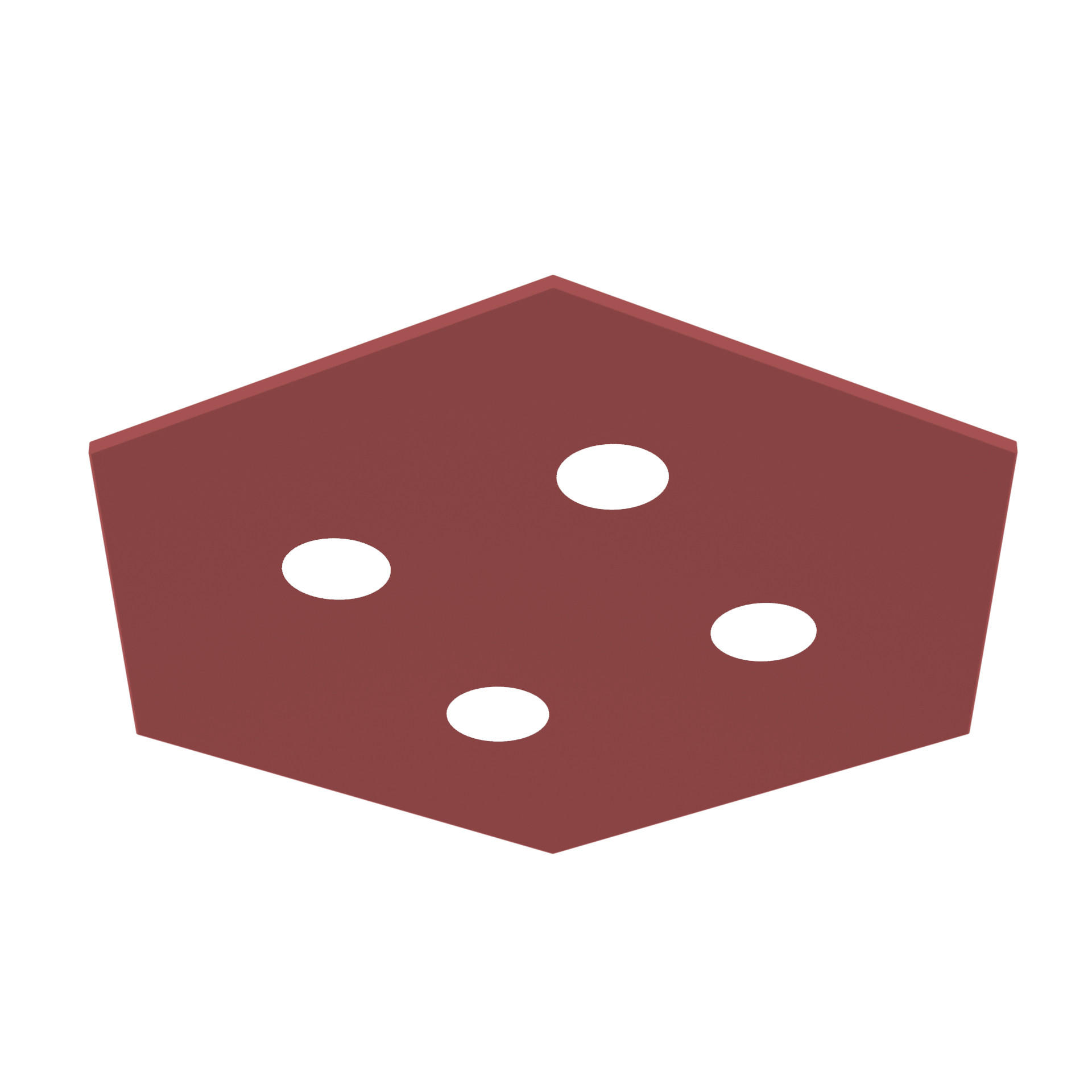 DECKENLEUCHTE - Rot, Metall (55/65/4cm) - Lumicom