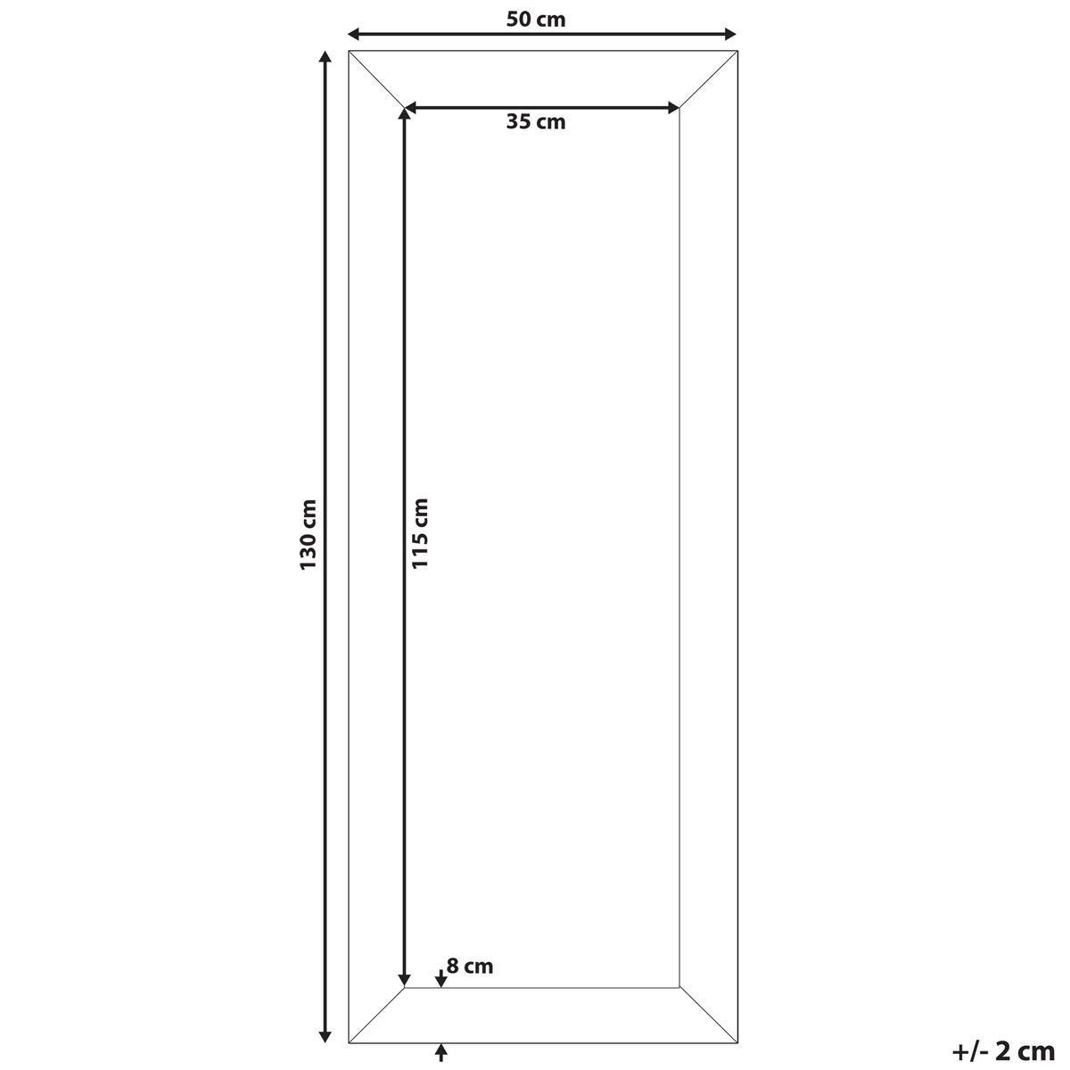 WANDSPIEGEL schwarz rechteckig 50/130 cm Plaisir - Schwarz, Kunststoff (50/130/2cm) - Beliani