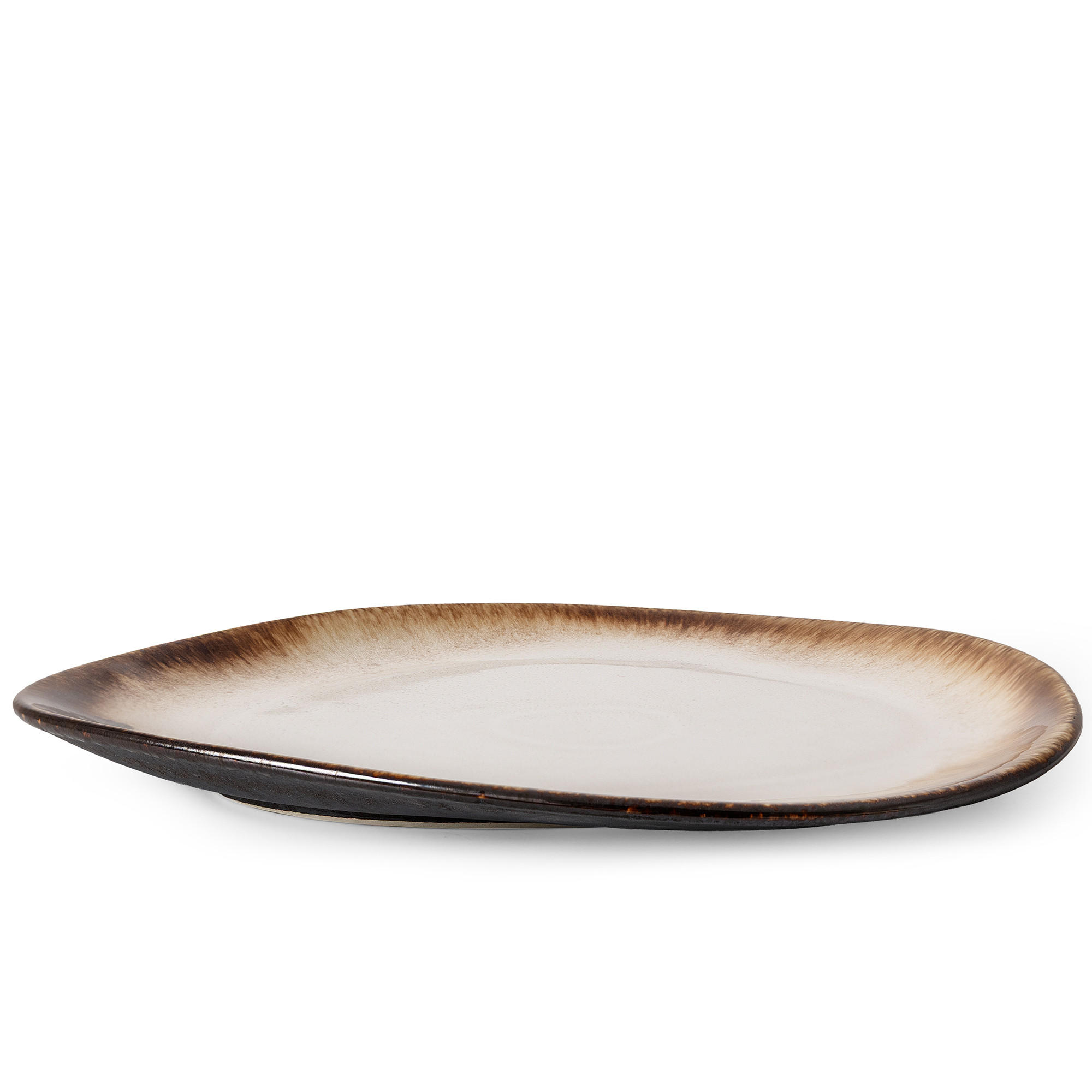 FLACHER TELLER PRIMA, Hellbeige - Beige, Keramik (36/37/3cm) - KONSIMO®