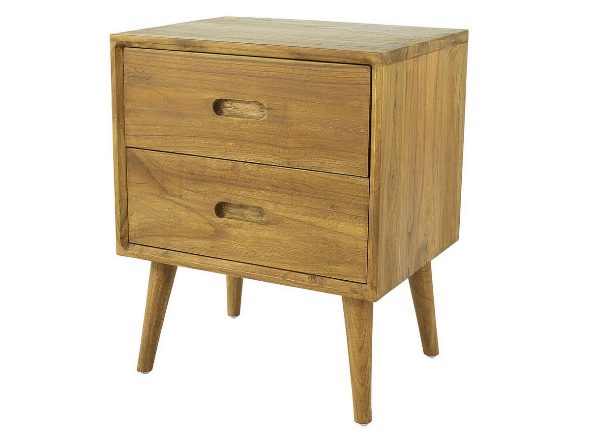 NACHTTISCH - 45 cm x 35 cm - Holz, Platte - Naturfarben Hell - PONIDA - Naturfarben, Holz (45/55/35cm) - Vente-Unique