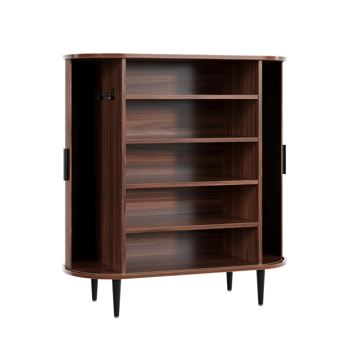 SIDEBOARD 85x40x93cm Holzoptik mit Schiebetüren und Haken - Naturfarben, Holzwerkstoff (85/93/40cm) - FLIEKS