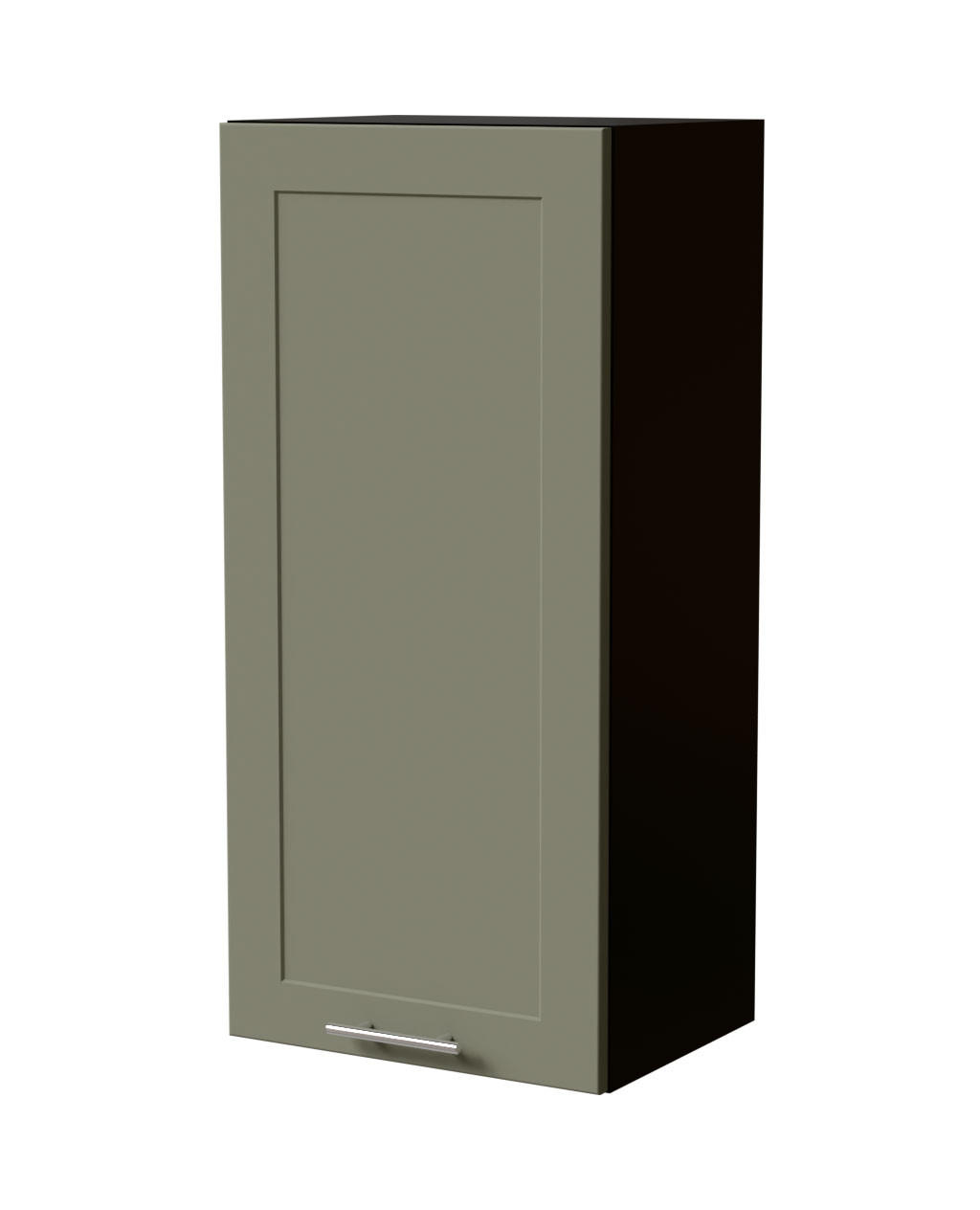 HÄNGESCHRANK Oslo W4/45 Schwarz / Reed Green Matt 45 / 32,5 / 96cm - Schwarz/Grün, Holz/Holzwerkstoff (45/96/32.5cm) - Feldmann-Wohnen
