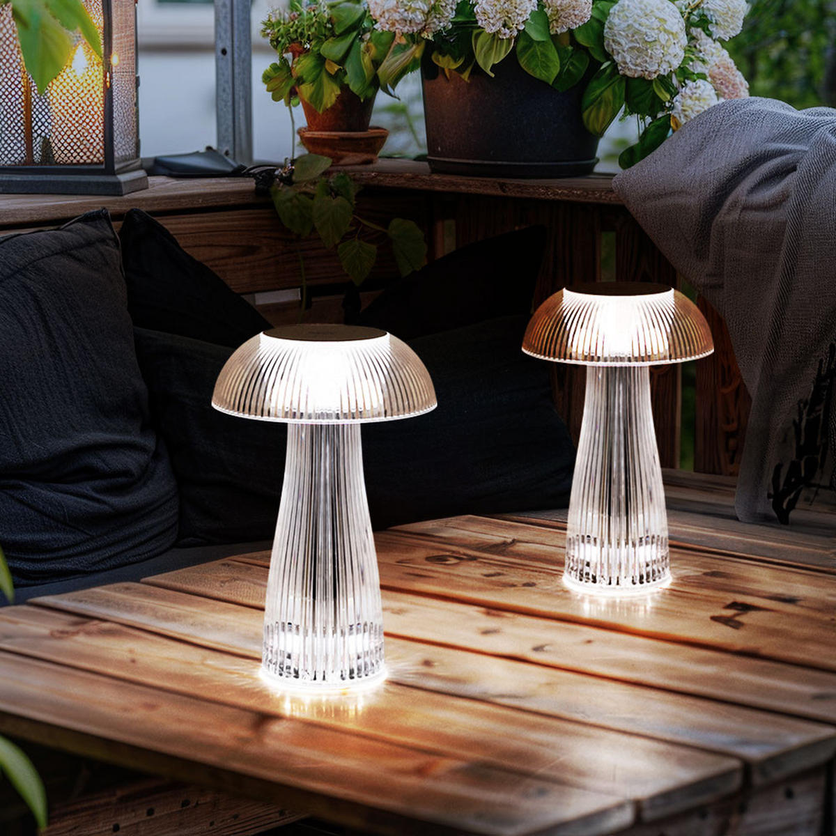 LED TISCHLEUCHTE Metall Silber - Silberfarben, Kunststoff (25/25/25cm) - Globo Lighting