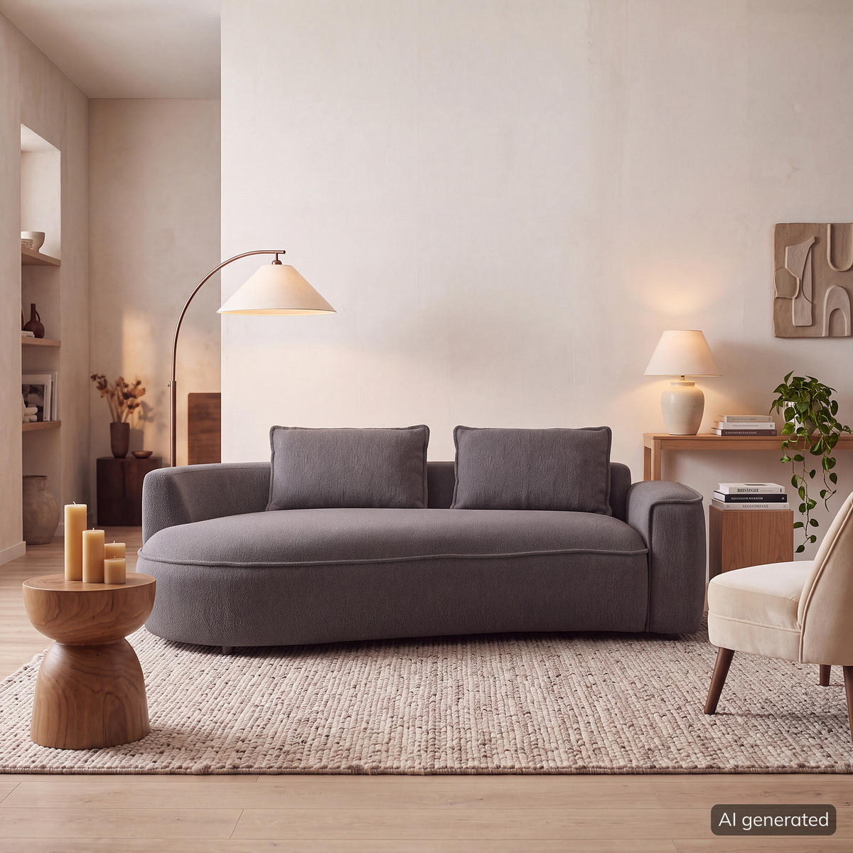 2,5-SITZER SOFA - Schwarz/Grau, Kunststoff/Textil (217/82/146cm) - home24
