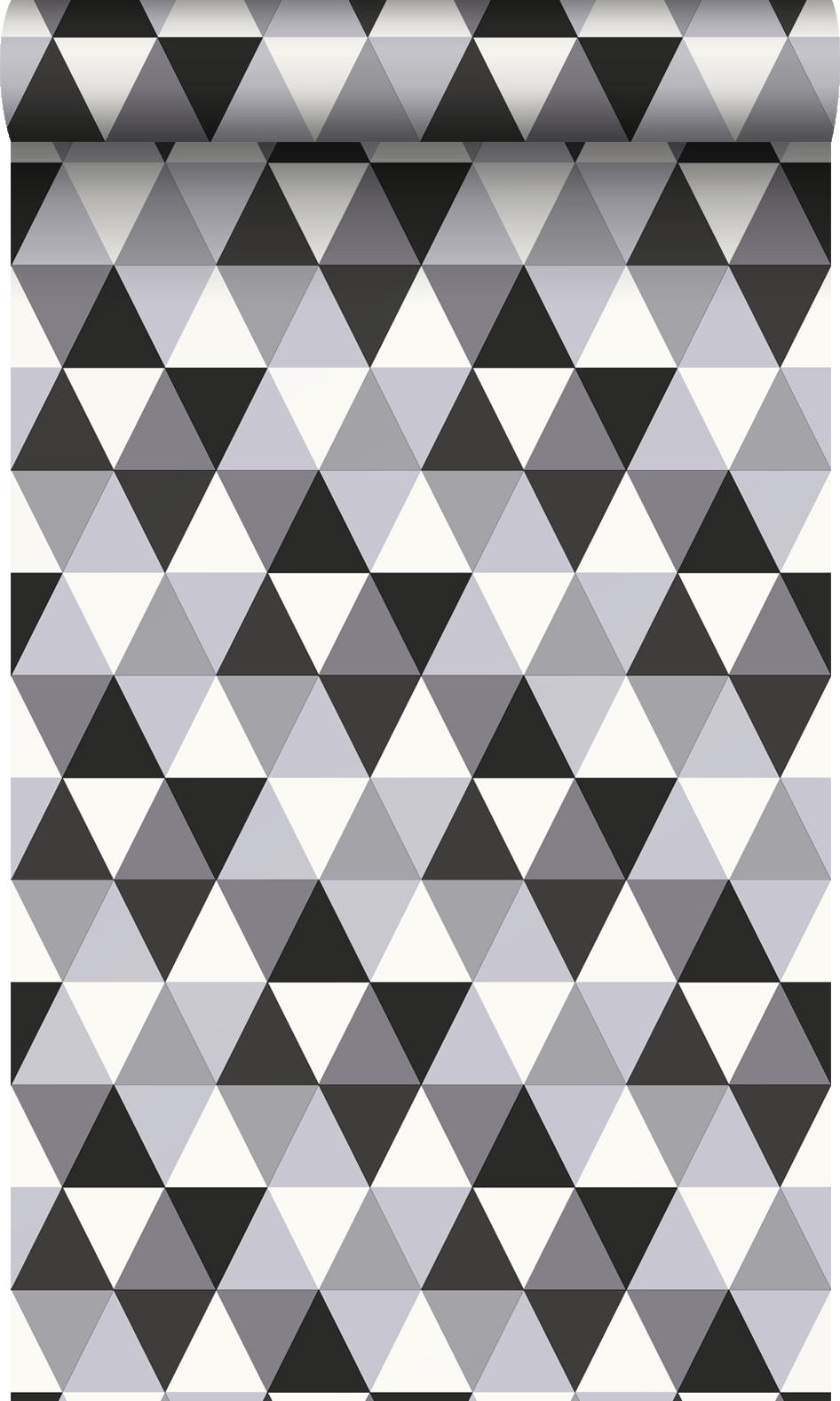 TAPETE grafische Dreiecke 53 cm x 10.05 m - Schwarz, Papier (53/1000cm) - Origin Wallcoverings