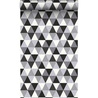 TAPETE grafische Dreiecke 53 cm x 10.05 m - Schwarz, Papier (53/1000cm) - Origin Wallcoverings