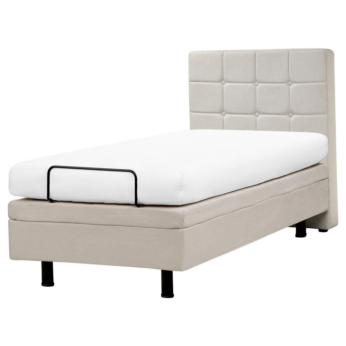 POLSTERBETT verstellbar 80/200 cm Beige Duke - Beige, Textil (80/200cm) - Beliani