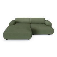 ECKSOFA LINKS Rastergewebe Olivgrün 266cm - Olivgrün, Textil (165/266cm) - Sia Home