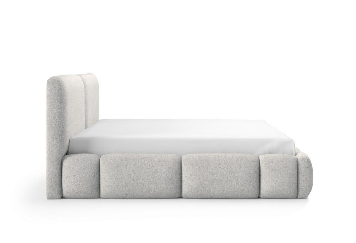 POLSTERBETT ARDELLO mit Beinen mit Bettkasten,Bett 160x200,Doppelbett,Lattenrost,Boxspringbett-Optik,ohne Matratze,Schlafzimmer-Weiß - Dunkelgrau, Holz (180/200cm) - Furnistar