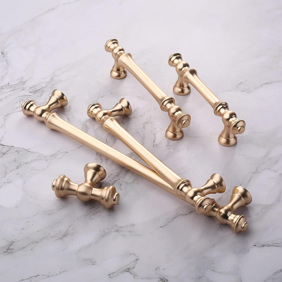 MÖBELGRIFF Gold Gebürstet 6er-Set 128 mm Zinklegierung - Multicolor, Metall (1.5/3.3/16.6cm)