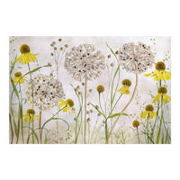 FOTOTAPETE Allium und Helenium Illustration 336/225 cm - Eichefarben, Papier (336/225cm) - Bilderwelten