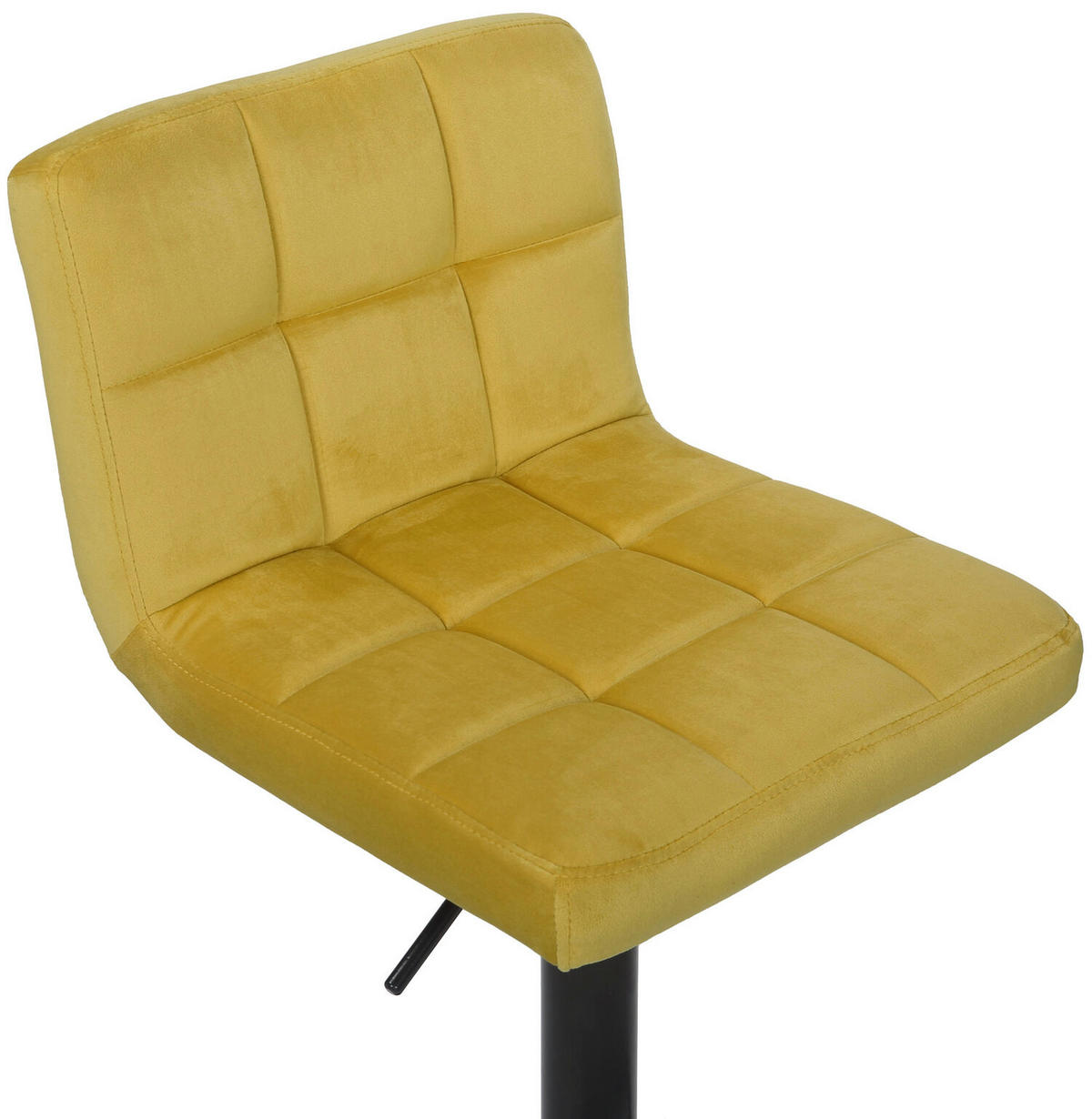 BARHOCKER Fani, Gestell schwarz, Samt Gelb - Gelb/Schwarz, Textil/Metall (40/85/40cm) - TPFLiving