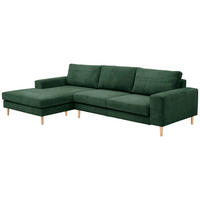 SOFA mit Longchair links Kaylynn Cordstoff dunkelgrün - Dunkelgrün, Kunststoff (175/294cm) - 58aufmkessel