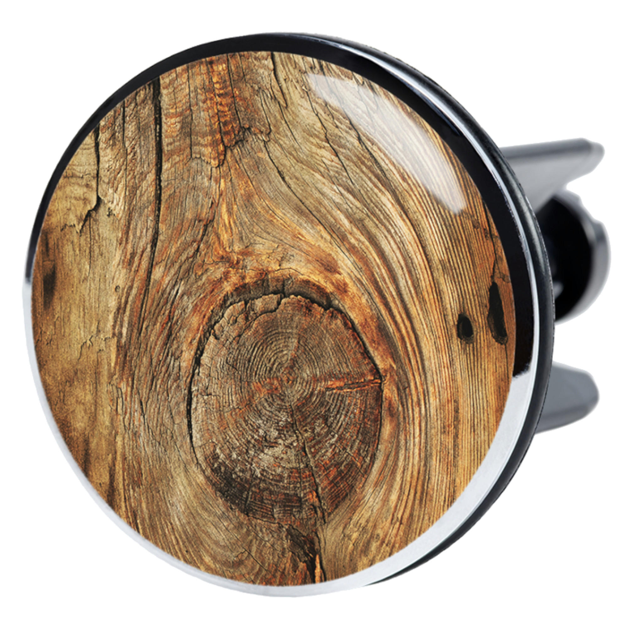 WASCHBECKENSTÖPSEL Rustikal - Braun, Kunststoff/Metall (4/7/7cm) - Sanilo