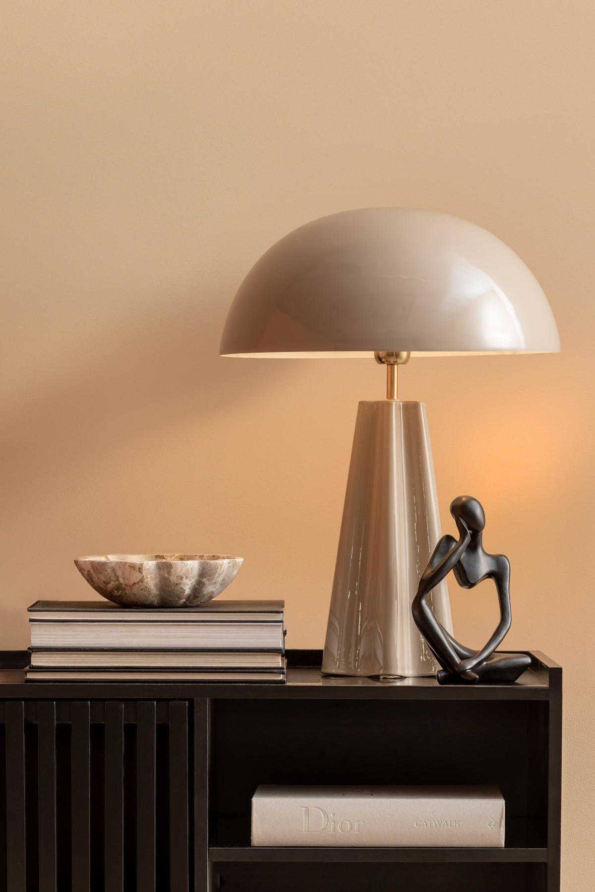 TISCHLAMPE Amplio 40/40/55 cm - Grau, Metall (40/40/55cm) - Leitmotiv