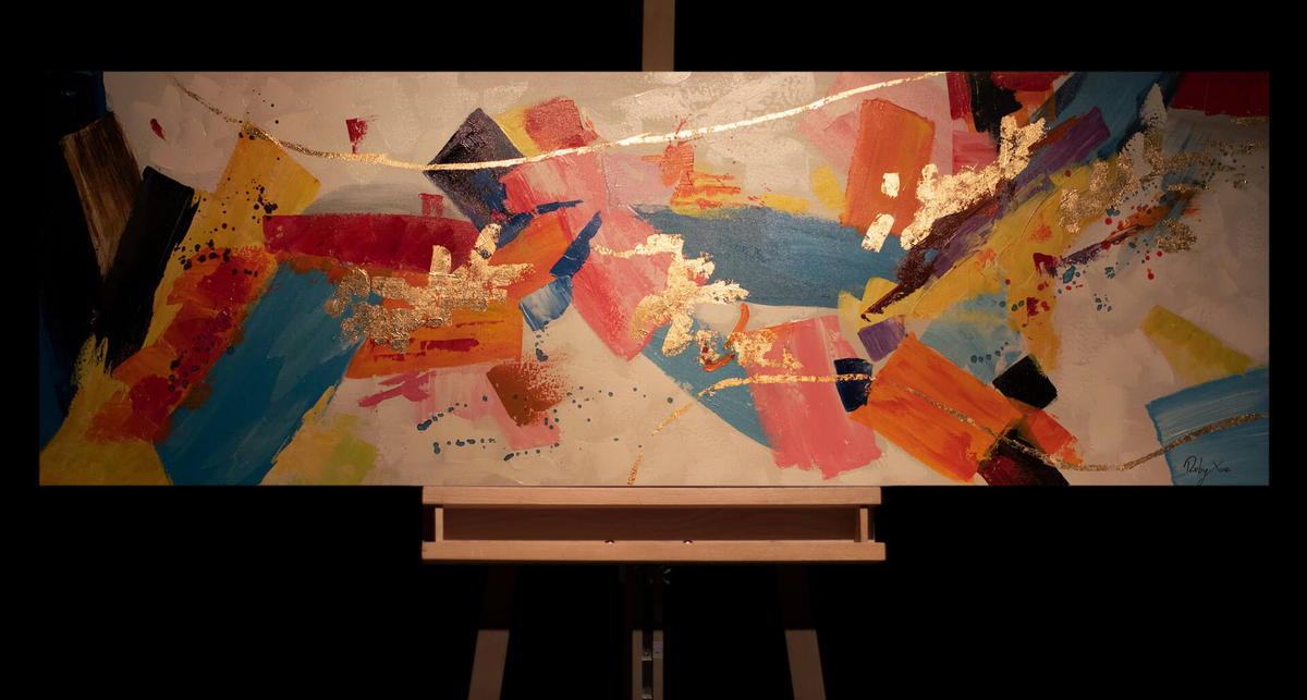ÖLGEMÄLDE 150/50 cm - Multicolor, Holz/Textil (150/50cm) - KUNSTLOFT