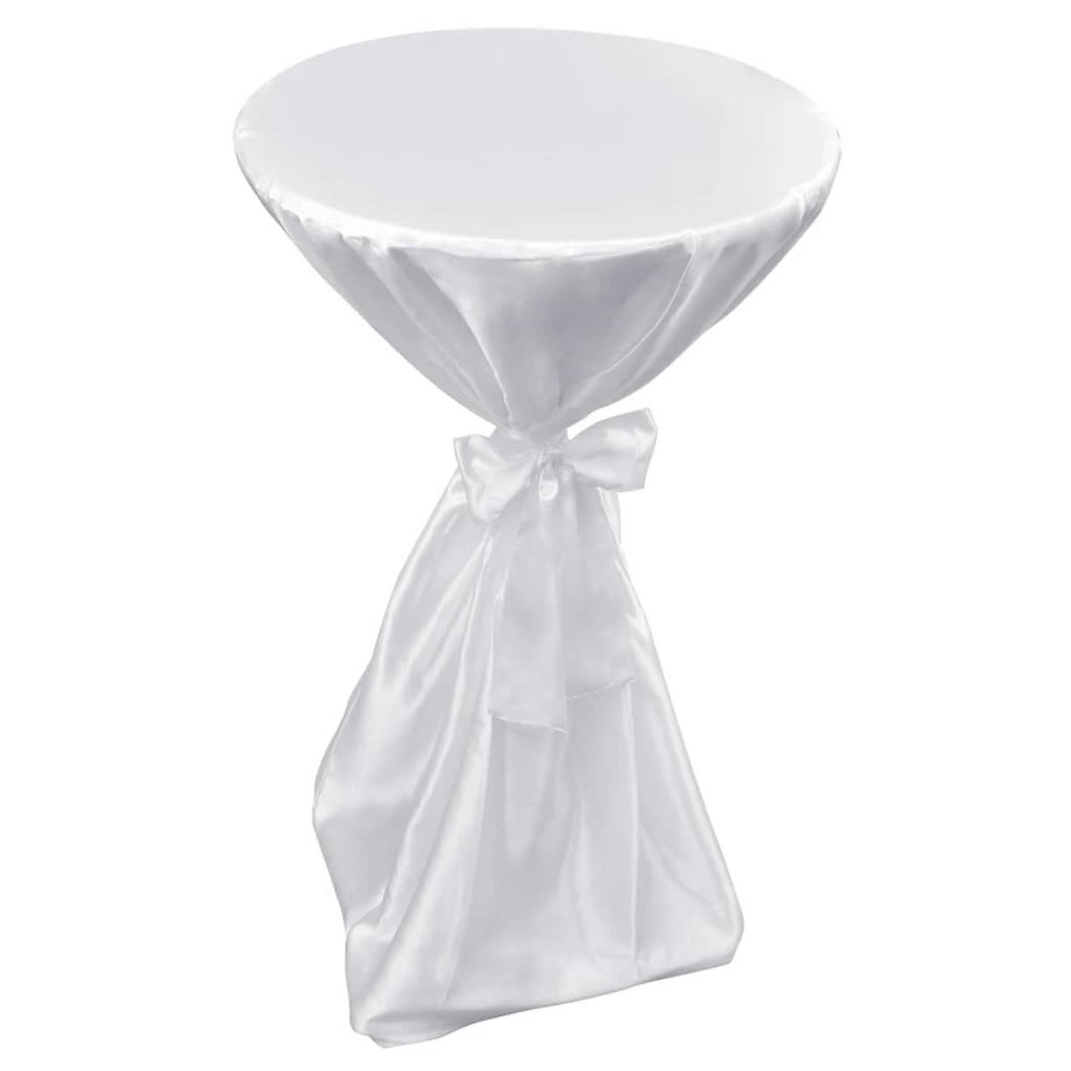 TISCHHUSSE 2er-Set Adau Stehtischhusse weiß 70 cm - Weiß, Textil (70/70cm) - DELUKE