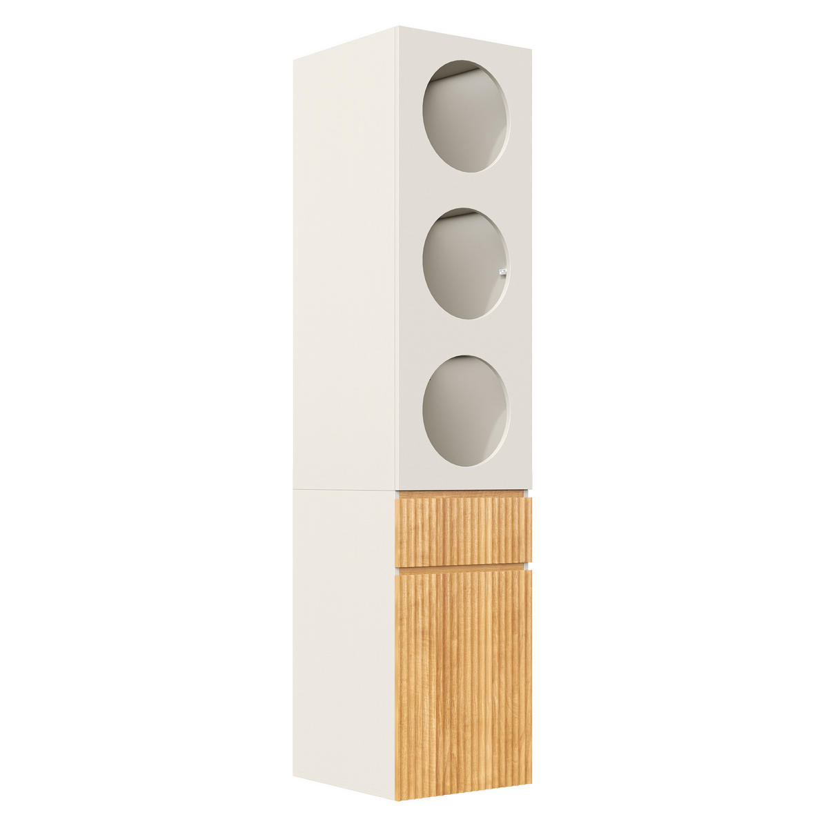 HOCHSCHRANK Eichenoptik, 2 Türen & Schublade, 45 x 50 x 200 cm - Naturfarben, Holzwerkstoff (45/200/50cm) - Urban Meuble