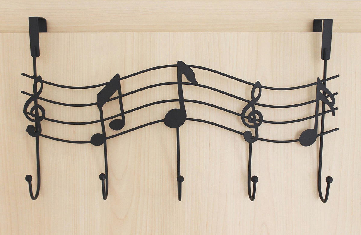 TÜRGARDEROBE Metall Schwarz 42/5/24 cm - Schwarz, Metall (42/24/5cm) - DanDiBo