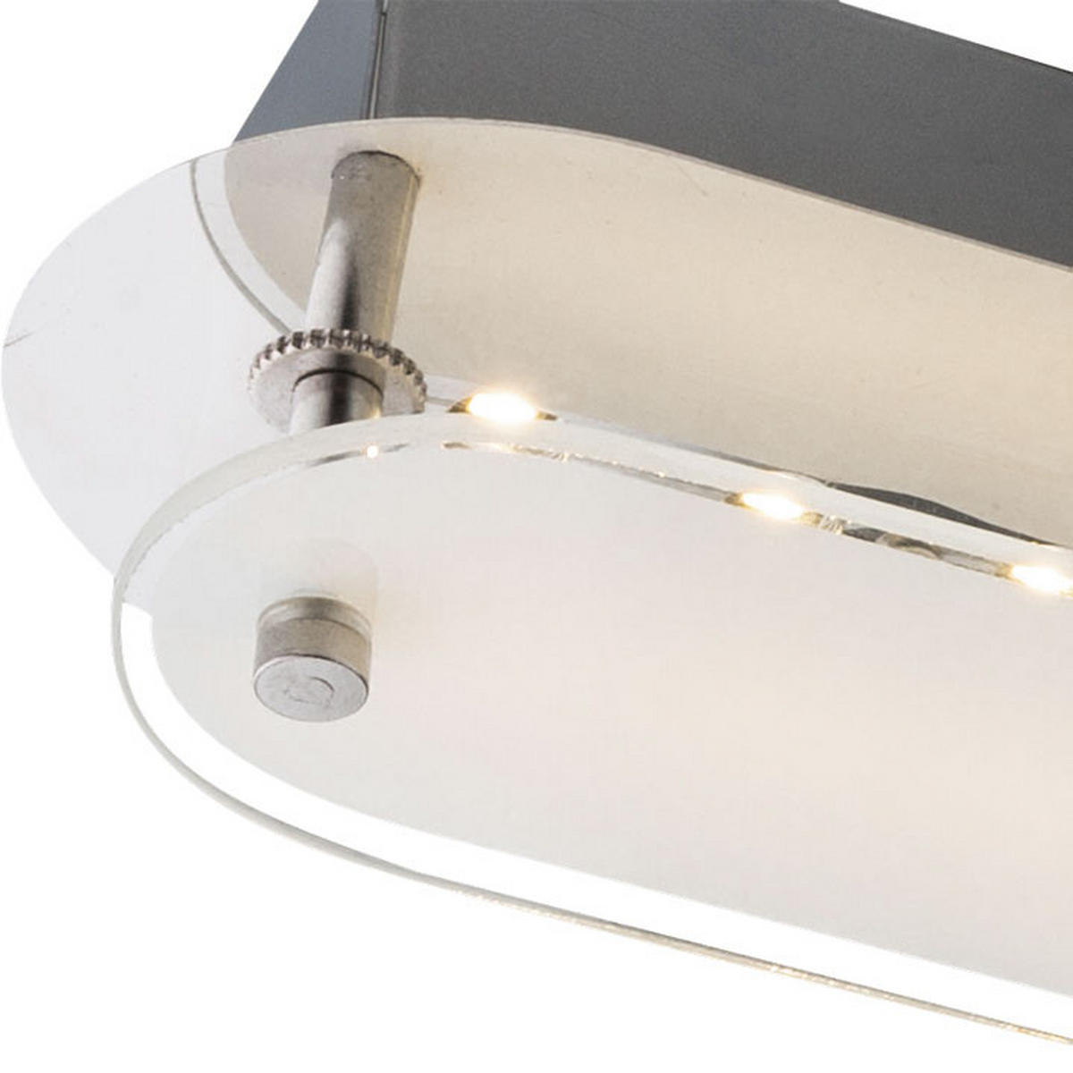LED WANDLEUCHTE Metall Chrom Silber - Silberfarben, Glas (8/6/47cm) - Globo Lighting