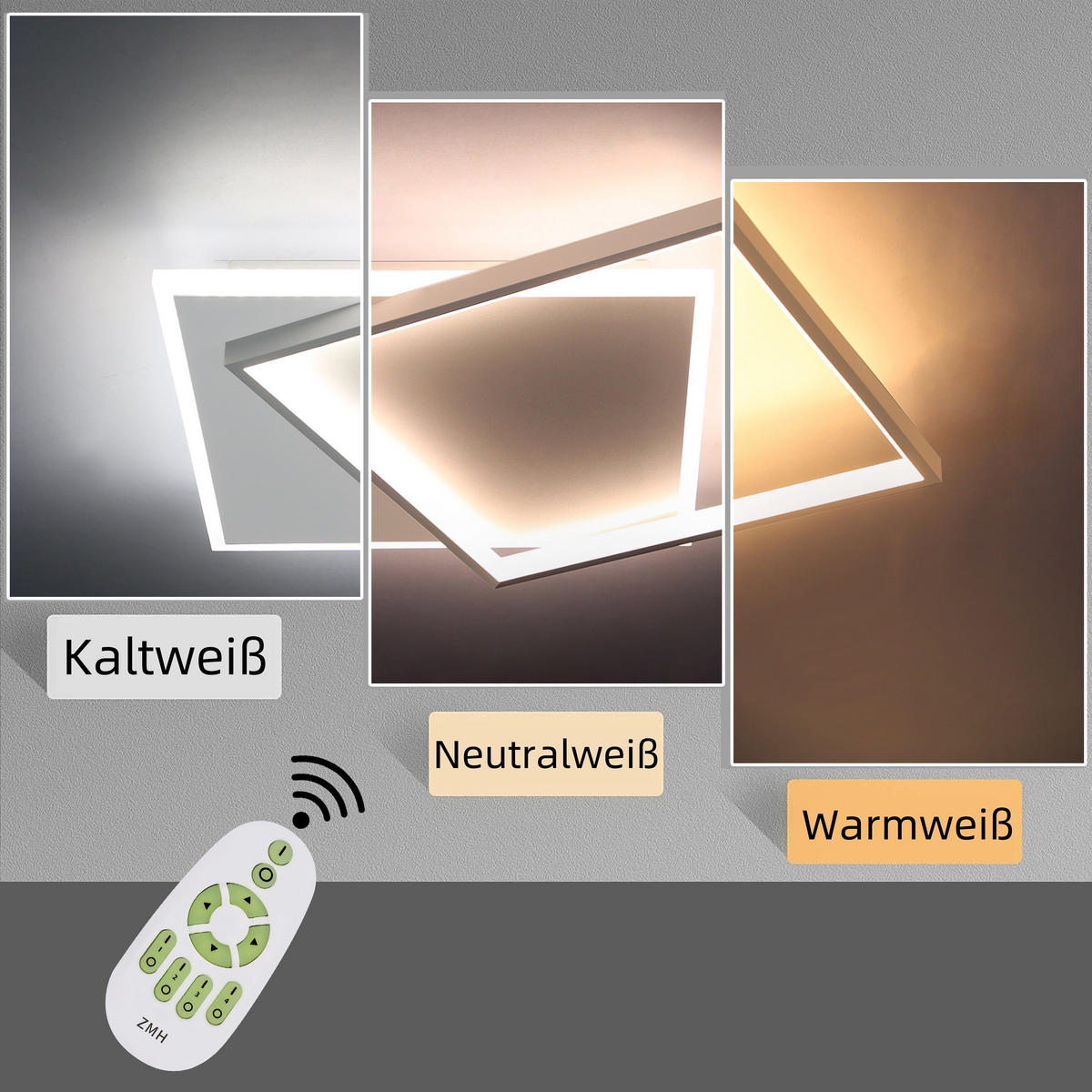 LED-DECKENLEUCHTE Daniela 44/40/6 cm - Weiß, Metall (44/40/6cm) - ZMH