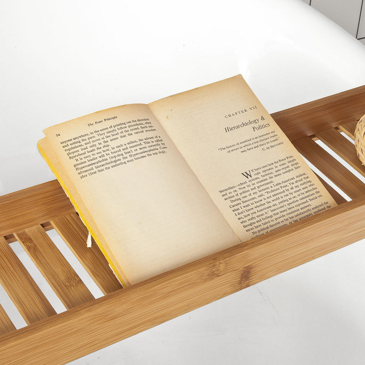 BADEWANNENABLAGE 80cm - Naturfarben, Holz (80/5/15cm) - SoBuy