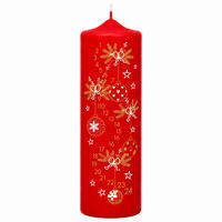 BALA Adventskerze 1-24 in Samtlook Rot 25 x 7 cm - Rot, Paraffin (7/25/25cm) - Kopschitz Kerzen