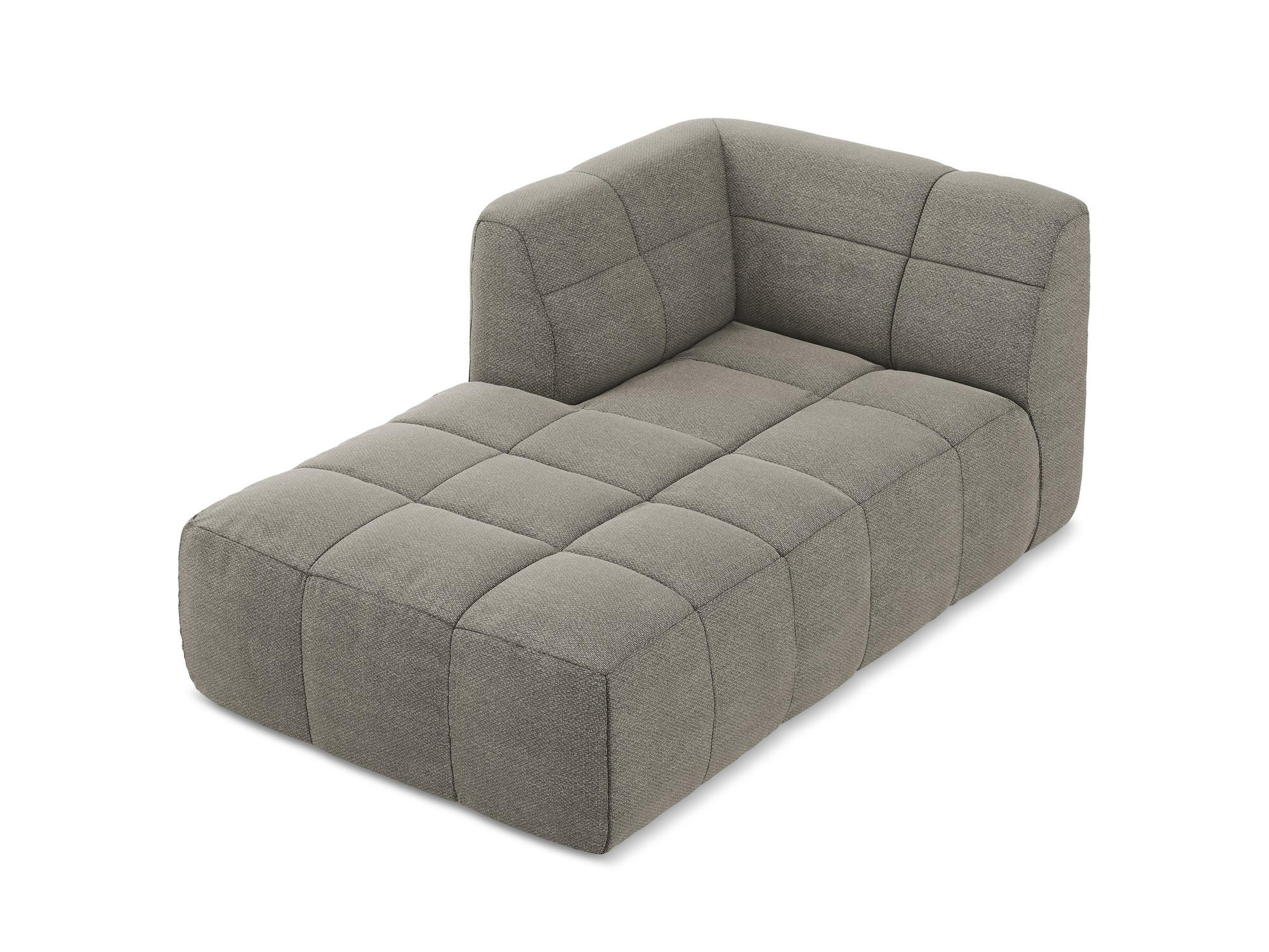 SOFAELEMENT Links Bouclé Stoff Grau - Schwarz/Grau, Holzwerkstoff/Kunststoff (101/77/175cm) - Makamii