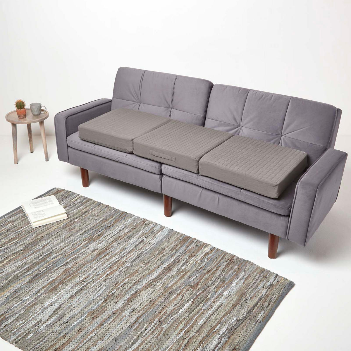 SOFA-AUFLAGE grau 150/50/10 cm – großes Sitzkissen orthopädisch - Grau, Textil (150/50/10cm) - Homescapes