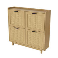 SCHUHSCHRANK 2 Ebenen, 8 Paare, modern, natürlich, 100x24x95 cm, Eiche - Naturfarben, Holz (100/95/24cm) - EuroLiving