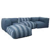 GARTENSOFA mit 4 Sitzplätzen, Pazifikblau - Blau, Textil - Oviala