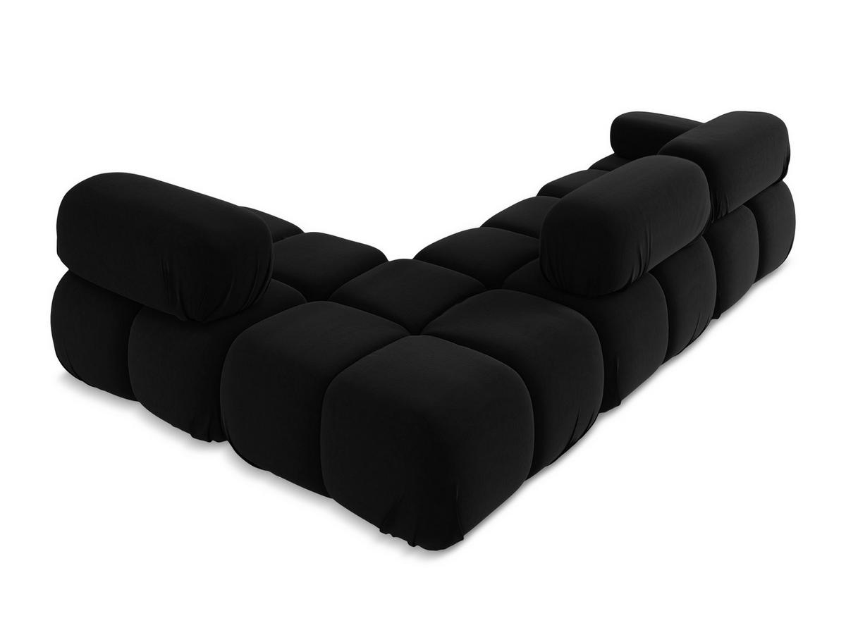 ECKSOFA Rechts Samt Stoff Schwarz - Schwarz/Orange, Kunststoff/Textil (285/190cm) - Makamii
