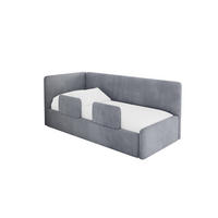 EINZELLBETT Jugendbett mit Bettkasten, Rechts - NORY 100x200 Grau - Blaugrau, Holzwerkstoff/Textil (100/200cm) - ALTDECOR