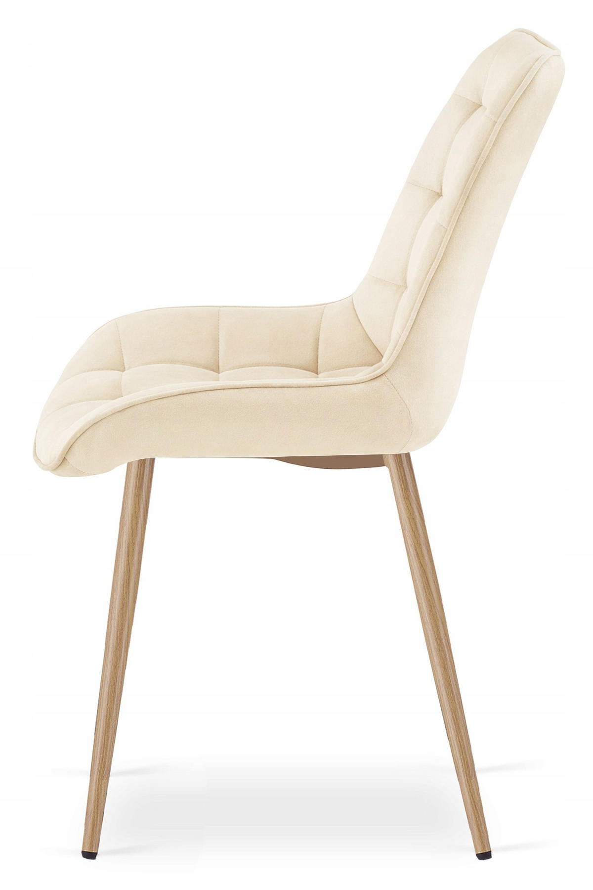 STUHL Beige 54x60 cm BERA Samtbezug - Beige, Textil (54/52/60cm)