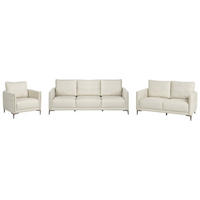 SOFA-SET 6-Sitzer Stoff Hellbeige Cilens - Beige/Silberfarben, Textil (212/93/83cm) - Beliani