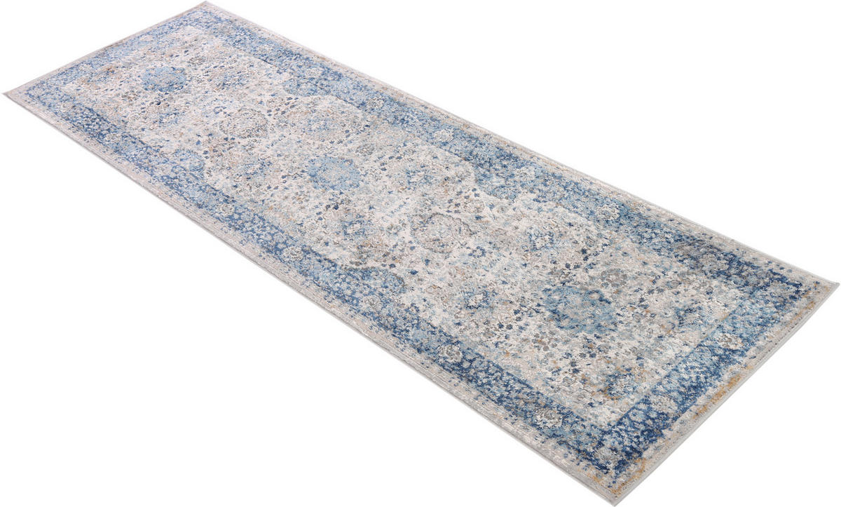 TEPPICHLÄUFER VALLEY hellblau vintage 120/200 cm - Hellblau, Textil (120/200cm) - Tapiso