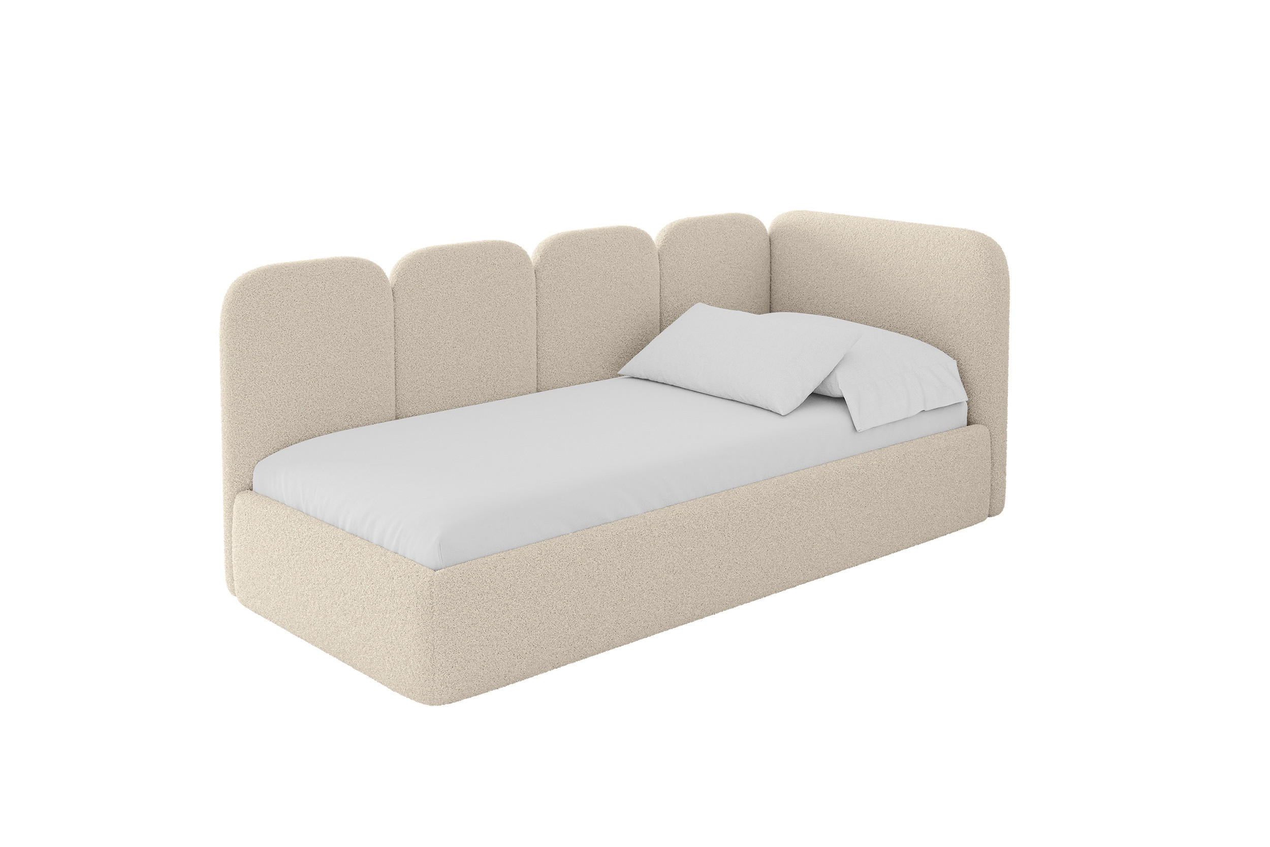 ALTDECOR JEDNOLŮŽKOVÁ POSTEL pro mládež s úložným prostorem a matrací H3/H4, vlevo - VELY 100x200 tmavě béžová