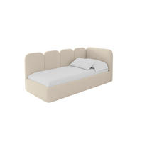 EINZELLBETT Jugendbett mit Bettkasten, Links - VELY 90x200 Dunkelbeige - Cappuccino, Holzwerkstoff/Textil (90/200cm) - ALTDECOR