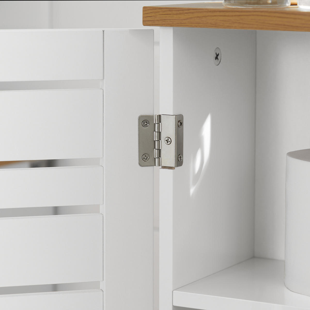 TOILETTENROLLENHALTER Weiß - Weiß, Holzwerkstoff (20/75/18cm) - SoBuy