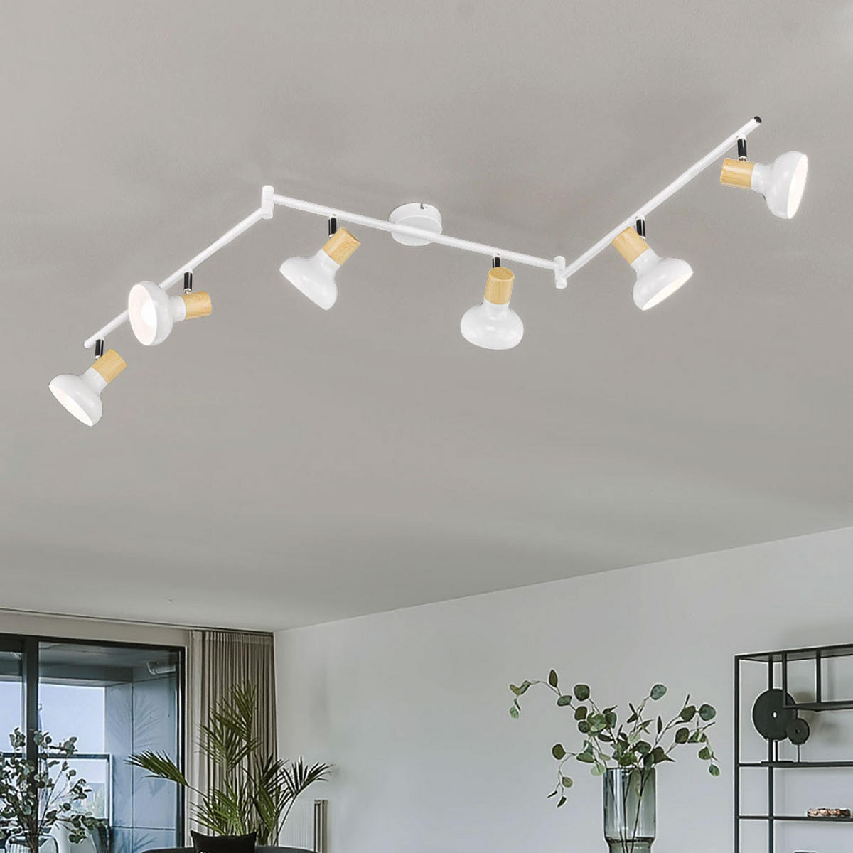 LED DECKENLEUCHTE Metall Holzoptik Weiß - Weiß, Metall (150/13/16cm) - Wofi