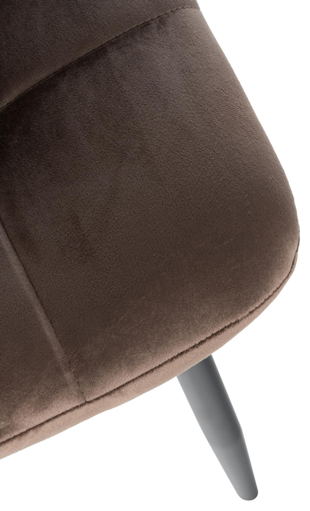 STUHL Samt Braun - Schwarz/Braun, Textil/Metall (45/84/55cm) - CLP