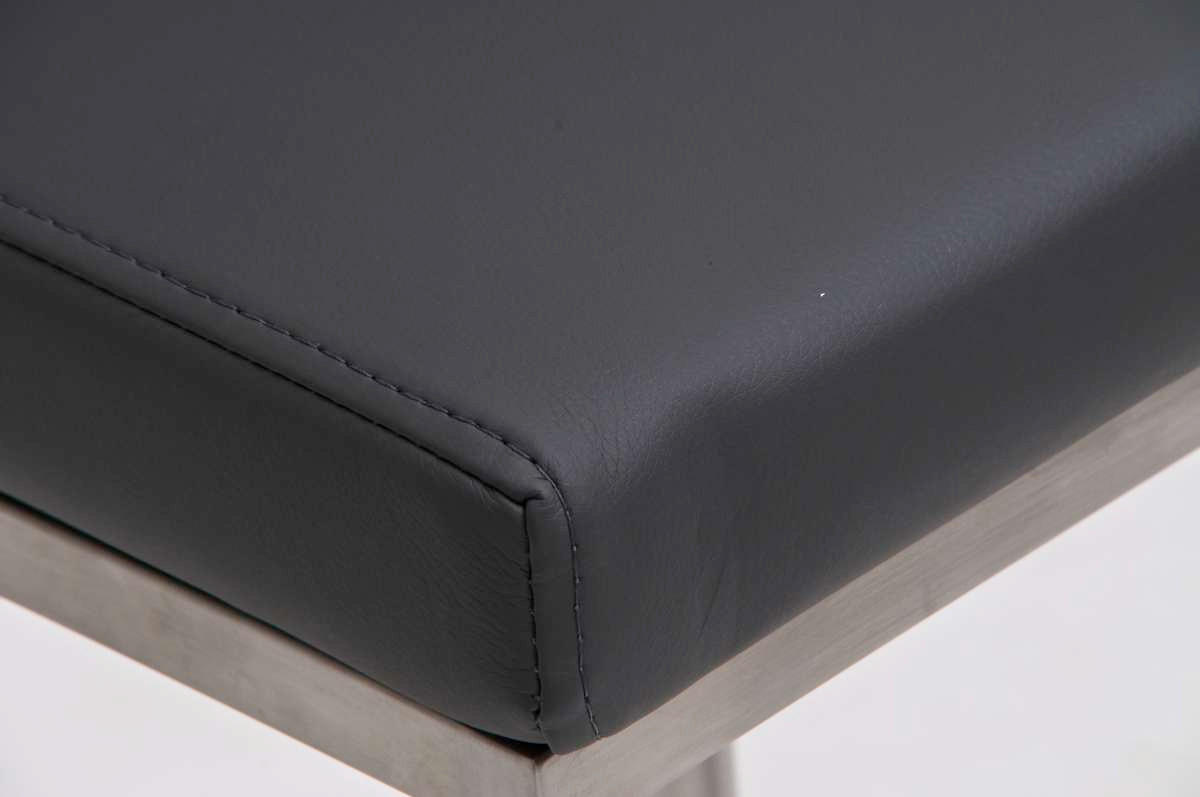 BARHOCKER Lederlook Grau - Edelstahlfarben/Grau, Textil/Metall (42/86/44cm) - CLP